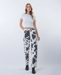 Vervet Cow Print High Rise Wide Leg Jeans