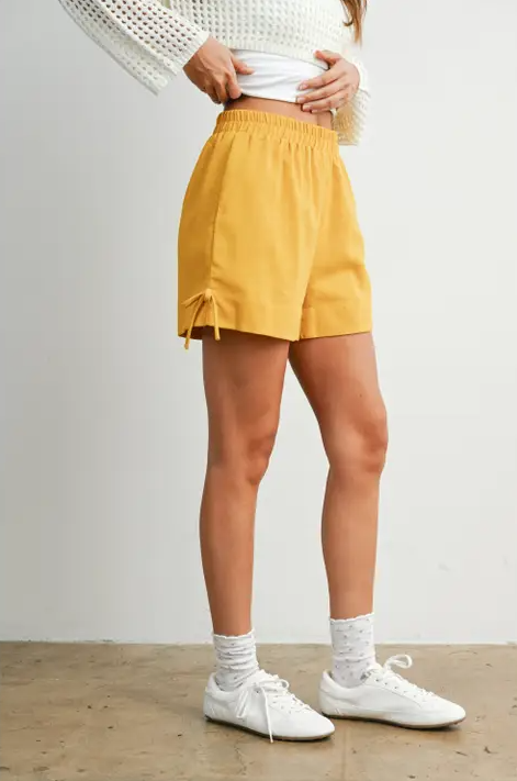 Buttermelon Elastic Waist Tie Shorts