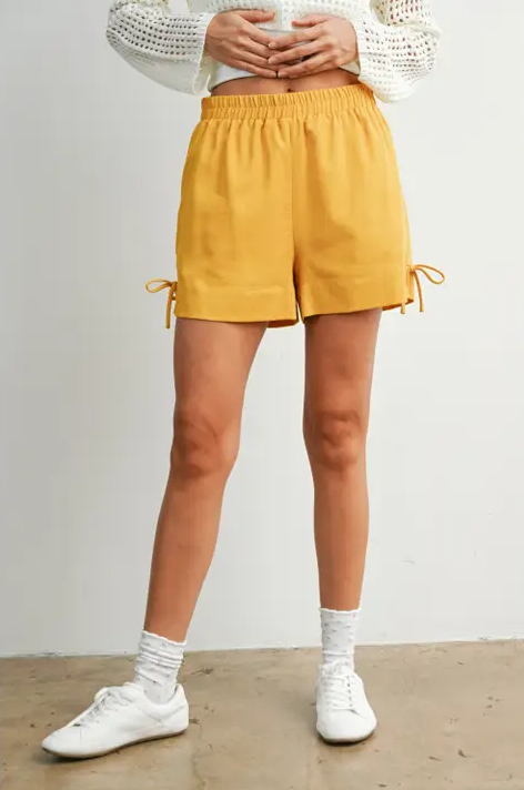 Buttermelon Elastic Waist Tie Shorts