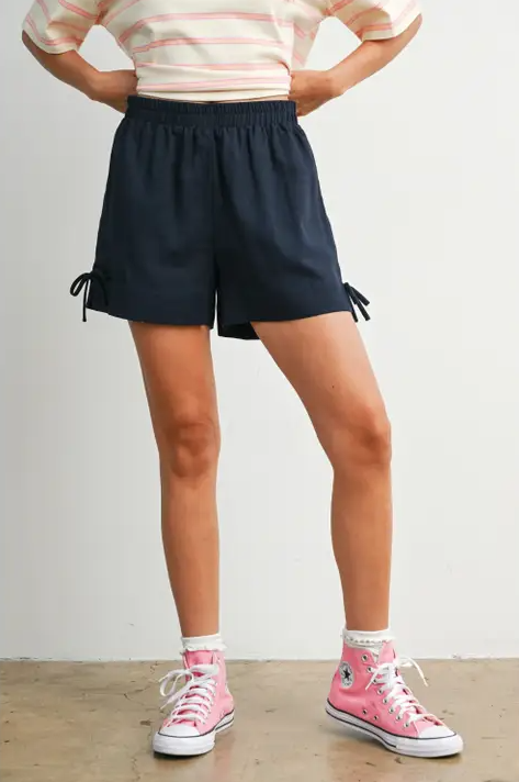 Buttermelon Elastic Waist Tie Shorts