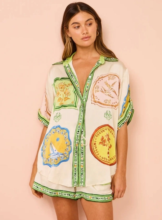 Summer Print Shorts Set