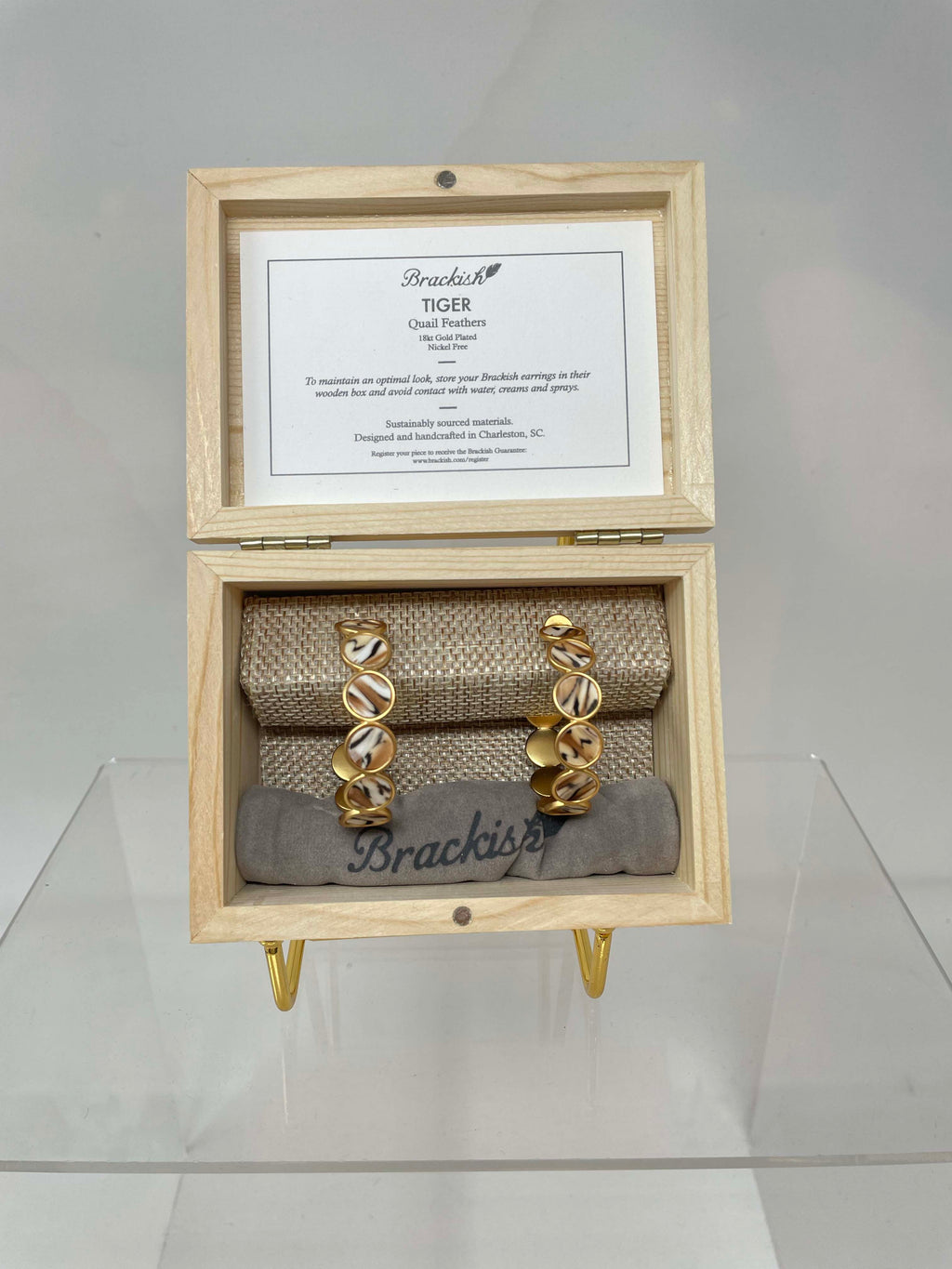 Brackish Tiger Hoop Earring