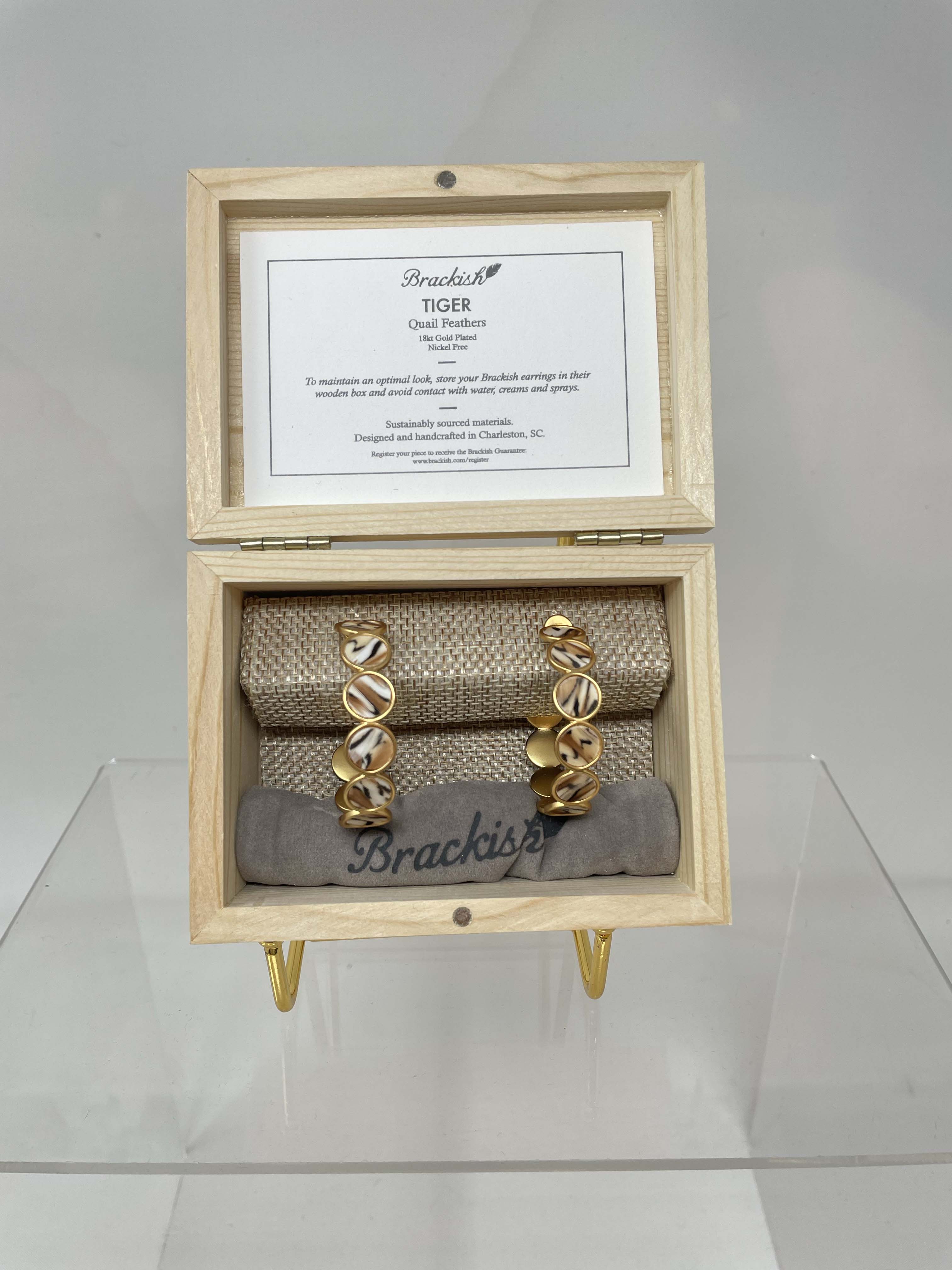 Brackish Tiger Hoop Earring