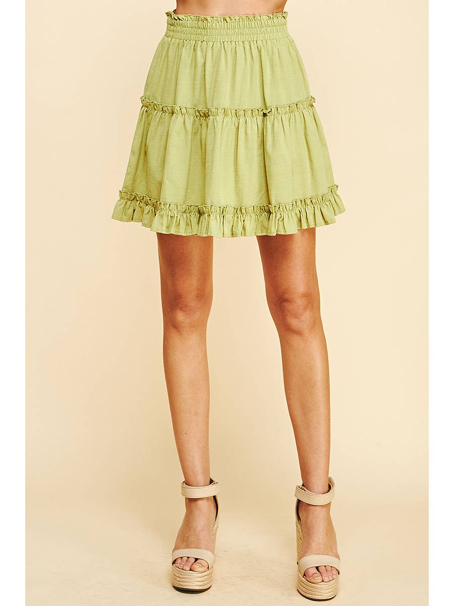 Pinch Ruffle Mini Skirt