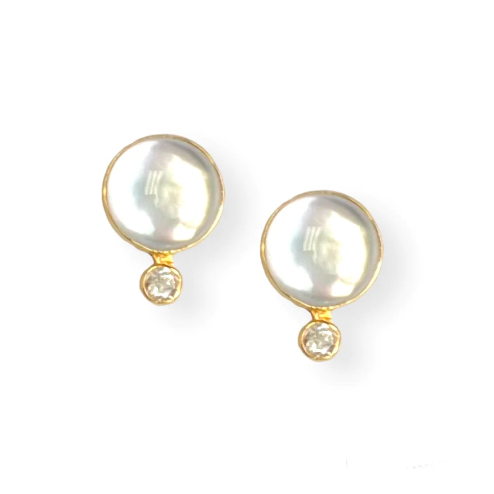 Dina Mackney Doublet Topaz Stud Earring