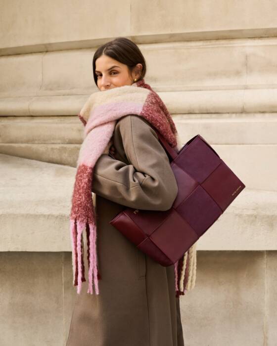 Taya Woven Suedette Tote Bag