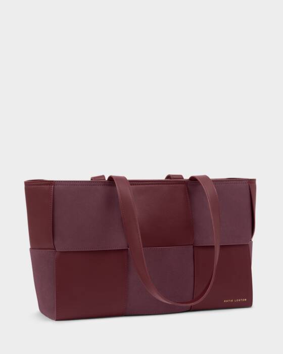Taya Woven Suedette Tote Bag